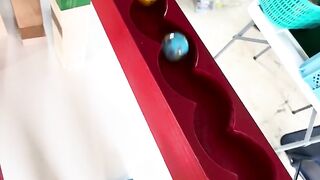 Marble run race with beautiful marbles in 7 colors#marblerunrace  #marbletrack