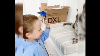 Baby with cat