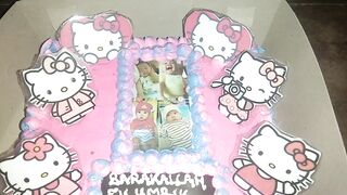 Birthday Cake With Beautiful Pinky Colour