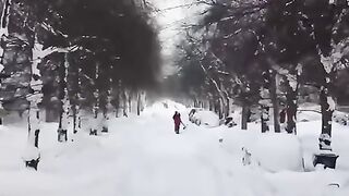 Snow fall in America