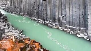 The 2 million year old Basalt Canyon in Iceland, a remnant of the ice age, is truly magnificent