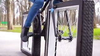The Q created a bike with fully working square wheels capable of making turns.  Good or not?