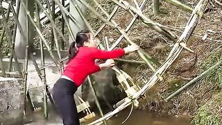 Complete making of bamboo water pump wheel