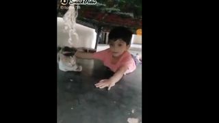 Baby and cat love story