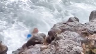 Influencer got swept away by heavy water