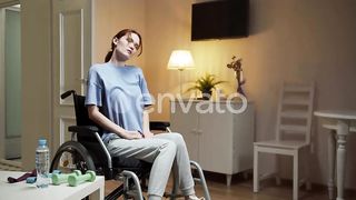 Empowerment Through Wellness: Disabled Woman Demonstrates Neck Exercise