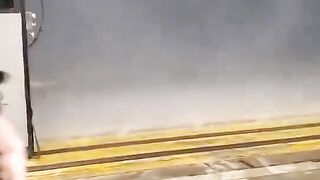 Rain Storm in Alabama outside this factory door
