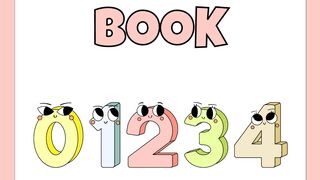 Cartoon Number Coloring Book Worksheet