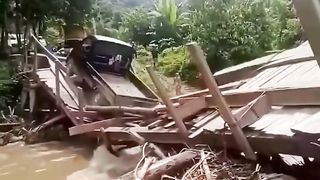 seconds a car plunged into the river