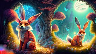 The story of the rabbit and the cunning fox  stories for adults and children