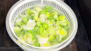 The e Leeks potato soup with shrimps. . Check my bio for recipe️️ . . #satisfying #soup #vegan #dinner #healthy #food #Recipe #healthyfood.