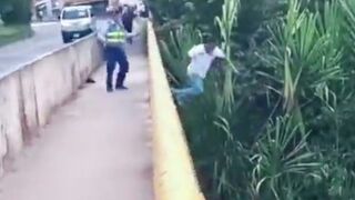 jumping in a river jn a scary way