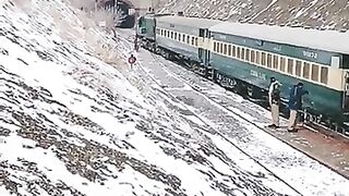 Train snow fall shelabagh Station