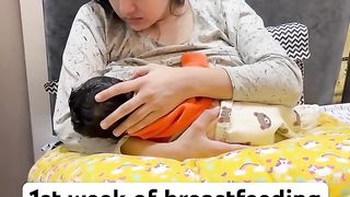 1st week of breastfeeding V_S now ???? #babygirl #baby #postpartum.