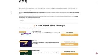 Casino sans dépôt 2024