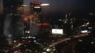Look at the city from the window with the sound of thunder and rain Rain sounds for meditation and relaxation before sleep