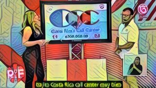 La Rueda de la Fortuna Canal 13. A supervisor at Costa Rica's Call Center wins 3,000,000 colones!