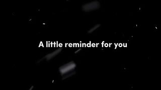 A little reminder to you????????
