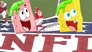 fred hurt his leg at super bowl LVIII???? _ spongebob