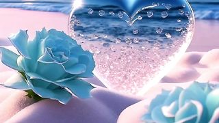 "Heartfelt Serenity: HD Beach Heart Wallpaper Collection"