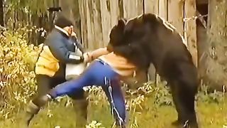 A bear almost bite a woman's neck off