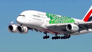 Fly Emirates Airbus A380 Landing