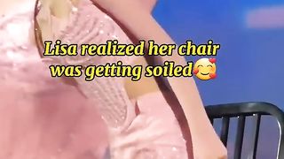 Lisa realized her chair was getting soiled ???? #blackpink #lisa