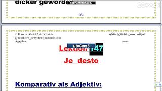 تعليم اللغة الألمانية آداة الربط je desto الجزء الثالث