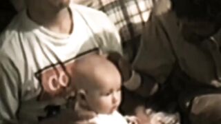 Cristiano Ronaldo, a two-year-old baby, accompanied by his father and older brother