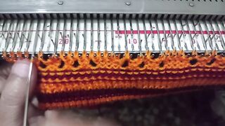 Lace knitting patter in machine