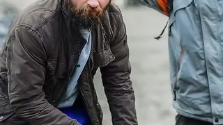 Making a hungry, homeless man happy????