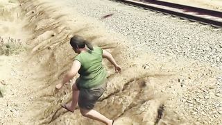 Impossible train stop with fat lady