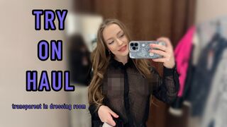 See-trough outfits in dressing room Try on Haul (2024)