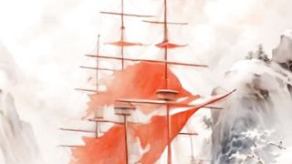 A painting of a ship sailing in the ocean