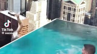Ronaldo throw s his son out of pool