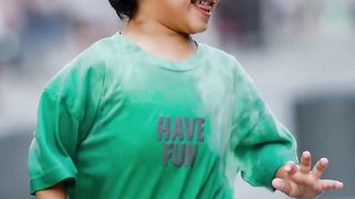 taking picture for cute kid