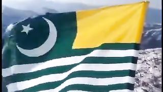 The flags of Kashmir are waving
