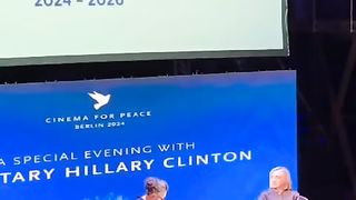 Cinema for peace ting promoting  genocidy by Hillary clinton