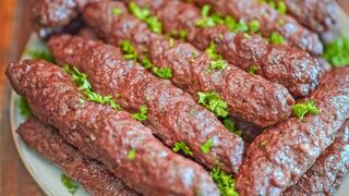 Lula-Kebab in the Oven. Very Tasty, Fast and Easy. Homemade Lula-Kebab Kebab