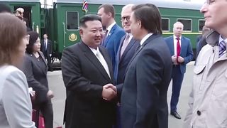 "Video of Kim Jong Un Caught 'Wasting Food' Welcoming Russia"