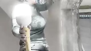 Oh my god she is really hard worker