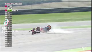 Marquez crash on motogp race