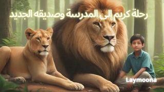 Arabic  children's story رحلة كريم إلى المدرسة وصديقه الجديد