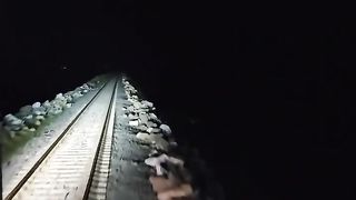 Train Journey under an incredible Strom