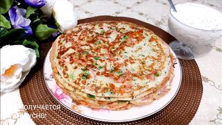 БЛИНЫ С ПРИПЁКОМ, С КОЛБАСОЙ,СЫРОМ И ЗЕЛЕНЬЮ