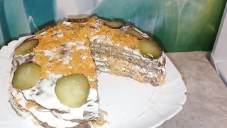 Закусочный торт. Печеночный торт.