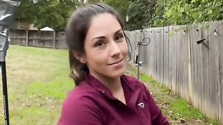 The girl fell from a bow into a drop of water