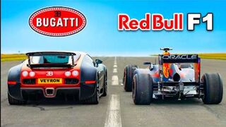 Bugatti Veyron v Red Bull F1 car: DRAG RACE
