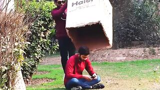 Box Prank On Cute Girl