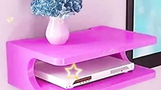 Craft Floating Tv Shelf, Wall Mount Wifi Router Stand, Wi-Fi And Set-Top Box Stand (Pink)